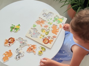 Puzzle Montessori din Lemn, Animale 2 , 7 Piese, Dimensiune 30x22.5 cm - Img 5