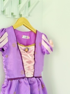 Rochie Fetite Carnaval, Printesa, Tull/Saten, Mov si roz, Sclipici Auriu - Img 3