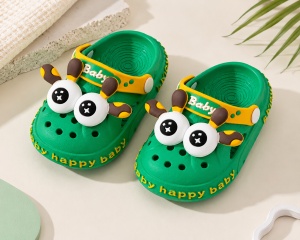 Saboți Copii Tip Crocs din Spumă cu Girafă 3D, Baretă Reglabilă, Talpă Antiderapantă, Verde - Img 10