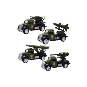 Set 4 Masinute Armata, Plastic, Verde, 9 cm, 3 ani+