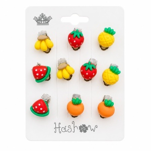 Set 5 Perechi de Cercei cu Clips pentru Copii Fructe/Legume