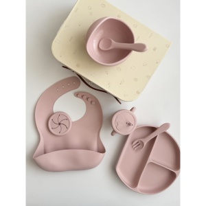 Set 6 Piese Diversificare, Silicon, Roz Pudrat