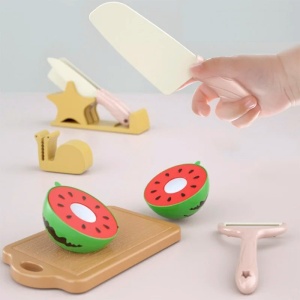 Set de Joaca Fructe pentru Feliat cu Tacamuri, 21 Piese, Plastic, Albastru, 3 ani+ - Img 2