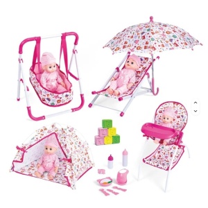 Set Păpușă Bebe Multifuncțional 5-în-1 "Play House" cu Accesorii, Vârsta 2 Ani+