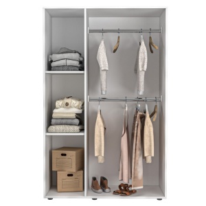 Sifonier Athena 3 usi Alb, cu Oglinda, Pal Melaminat de 18 mm, 120 cm L x 186 cm H x 50 cm l - Img 2