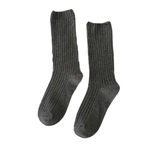 Sosete Dama Simple, Gri Inchis, Vascoza, 35-38