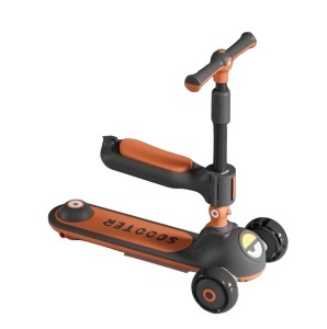 Trotineta pentru Copii cu Scaun Reglabil si Luminite Black