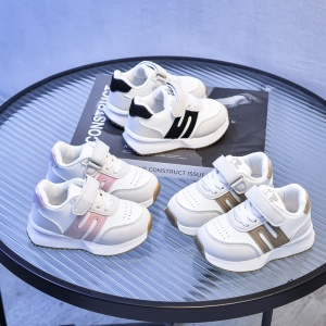 Adidași Copii Alb-Bej, Închidere cu Scai, Design Modern cu Inserții Laterale, Talpă Antiderapantă - Img 8