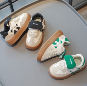 Adidași Copii cu Scai, Model Panda Bej-Negru, Talpă Antiderapantă, Încălțăminte Confortabilă - Img 8
