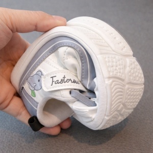 Adidași Copii pentru Primii Pași, Talpă Flexibilă, Ușori și Comozi, Închidere cu Arici, Design Ergonomic, Gri-Alb - Img 2