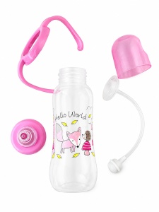 Biberon cu Cioc si Manere, 250ml 6 luni+, Roz - Img 2