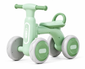 Bicicletă de Echilibru pentru Copii cu Lumini și Muzică, 4 Roți, Verde, 1-4 Ani