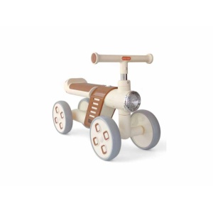 Bicicletă Fără Pedale pentru Copii, 4 Roți, cu Far LED și Design Ergonomic, Ride-On pentru Bebeluși 1-3 Ani, Maro-Crem - Img 4