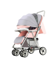 Carucior bebe cu balansoar 3 in 1 Multifunctional, Cadru Aluminiu, roti din cauciuc, Z7 Pink