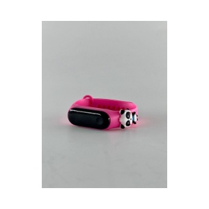 Ceas Pentru Copii, Bratara Silicon Reglabila, Baterie Integrata, Cadran Digital, Panda Fucsia - Img 2