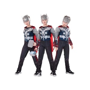 Costum Carnaval Pentru Baieti, SuperErou Robot, Salopeta, Poliester, Accesoriu Pelerina si Masca - Img 2