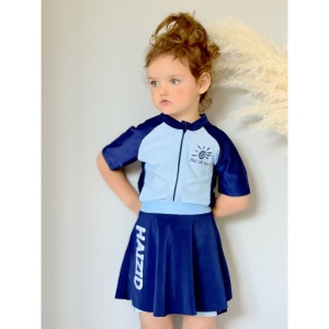 Costum de Baie, Doua Piese, Model Rochita, Swim Girl, Blue