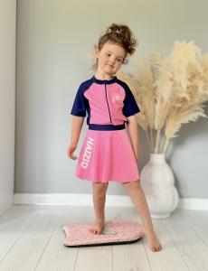 Costum de Baie, Doua Piese, Model Rochita, Swim Girl Pink