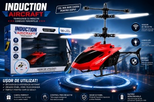 Elicopter cu Inductie, Control Tactil, Sistem Gyroscopic, Incarcare USB, Alb/Rosu, Varsta 14+ - Img 3