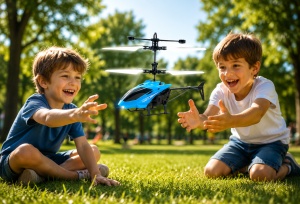 Jucarie Elicopter, Control Tactil, Sistem Gyroscopic, Lumini Led, Incarcare USB, Albastru, 14ani+ - Img 3