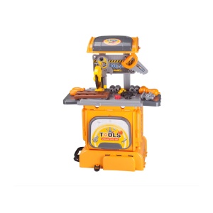 Jucarie Set de Scule Model Ghiozdan, 33 Piese, 38x50x23 cm, Plastic, Portocaliu, 3 ani+