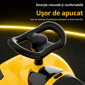 Mașinuță Sport pentru Copii 1-3 Ani cu Depozitare, Lumini și Efecte Muzicale, Galben - Img 4