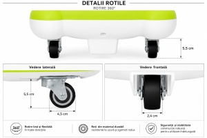 Mașinuță Verde Ride-On pentru Copii, Model Omidă, 2-4 Ani, cu Lumini și Roți Silențioase - Img 3