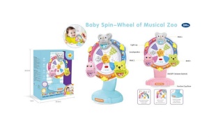 Mini Ruletă Muzicală Interactivă, cu Sunete si Lumini, Model Roz, 0 luni+ - Img 2