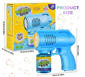 Pistol Albastru pentru Baloane de Săpun Bubble Blaster, cu Efecte Luminoase LED, Funcționare pe Baterii - Img 4