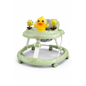 Premergător Bebeluși Verde cu Rățușcă și Jucării Interactive, Scaun Ergonomic, 6luni+