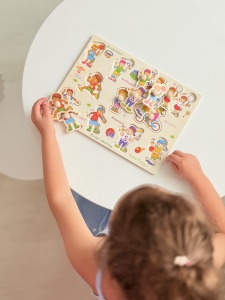 Puzzle Montessori din Lemn, Activitati Sportive, 11 Piese, Dimensiune 30x22.5 cm - Img 3