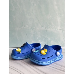 Saboti Pentru Copii stil Crocs, Papuci Plaja, cu Accesorii Detasabile, Spuma, Albastru Inchis - Img 2