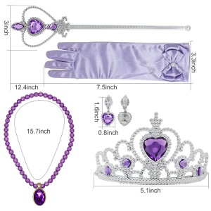 Set accesorii pentru Carnaval Printesa, 7 Piese, Mov - Img 3