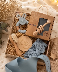 Set Cadou Nou-Nascut, Pentru Dentitie, Baby Blue
