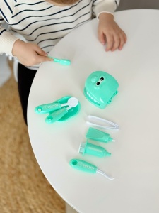 Set de Joaca Medic Dentist, Plastic, 9 piese, Turquoise - Img 4