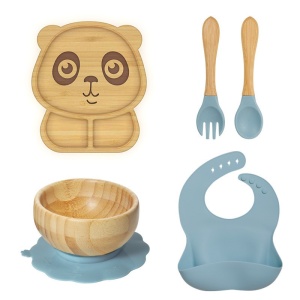 Set Diversificare, 5 Piese, Antialunecare, Lemn, Albastru
