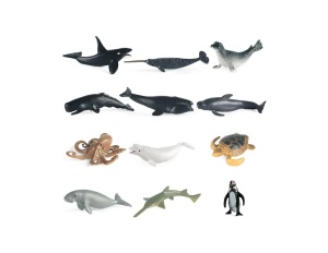 Set Figurine Animale Subacvatice, 12 Piese, 8 cm, Multicolor