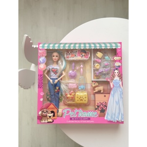 Set Papusa si Catel, 16 Accesorii, 30 cm , 3 ani+ - Img 2
