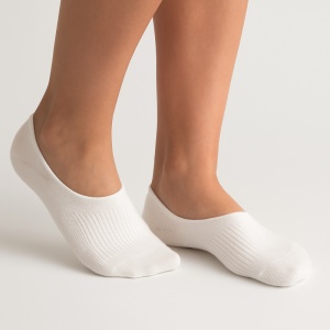 Sosete Scurte Model Talpici, cu Banda Silicon, Bumbac, Alb, 35-39 marime