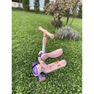 Trotineta de Echilibru Pentru Copii, Inaltime Reglabila, Roti Silicon, Roz - Img 2