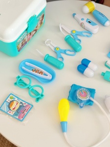 Trusa pentru copii Micul Dentist, Accesorii medicale, Valiza, 44 Piese, Plastic, Albastru, 3 ani+ - Img 7