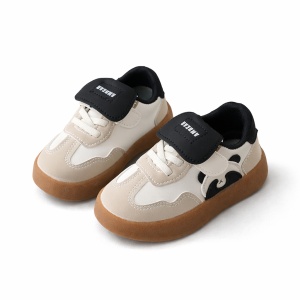Adidași Copii cu Scai, Model Panda Bej-Negru, Talpă Antiderapantă, Încălțăminte Confortabilă - Img 5