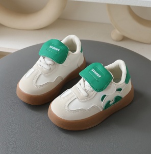 Adidași Copii cu Scai, Model Panda Bej-Verde, Talpă Antiderapantă, Încălțăminte Confortabilă - Img 4