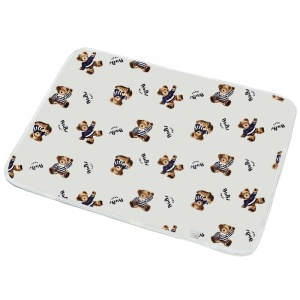 Aleza Impermeabila Bebe, 48-68cm, Reutilizabila, Crem cu Ursulet