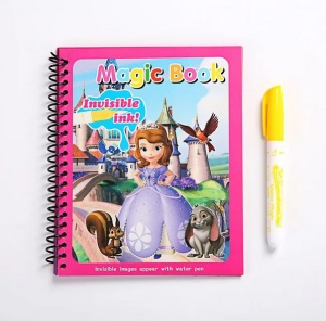 Carte Magica de Colorat, Stilou Reutilizabil cu Apa, Carton, 8 Pagini, Model 3, Multicolor