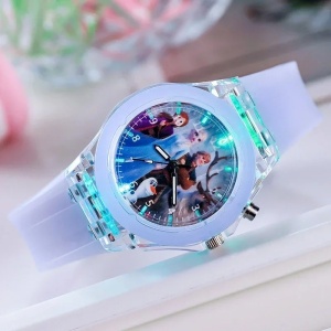 Ceas pentru Copii Electronic, Bratara Silicon, cu Lumini Colorate, Mov
