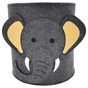 Cos Pliabil pentru Depozitare Jucarii, Gri, Design Elefant