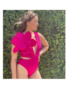 Costum de Baie, Intreg, Decupat, Elegant Fucsia
