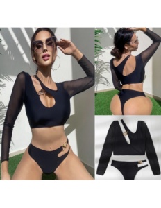 Costum de Baie, Maneca Lunga, Doua piese, Elegant Heart - Img 2
