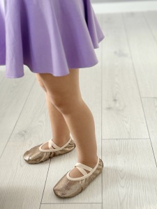 Costum pentru Dans/Gimnastica, Body cu Capse si Fustita, Maneca Scurta, Bumbac, Mov - Img 4